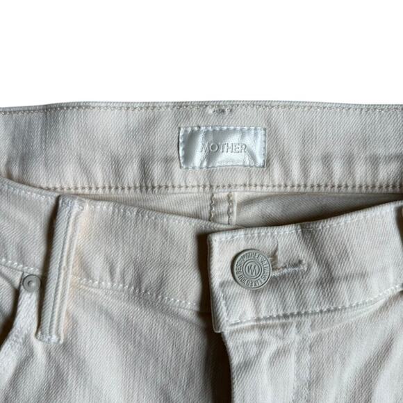 MOTHER The Weekender Flare Jeans Eggnog Cream White Size 33 NWT - Picture 2 of 9